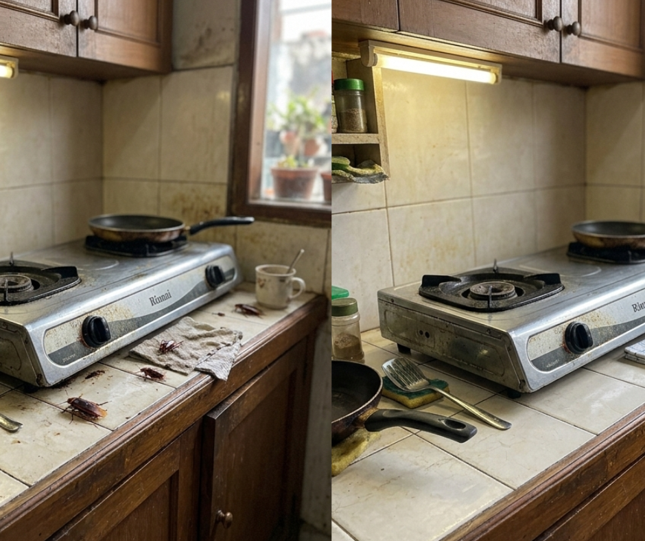 Before after dapur — sebelum dan setelah pakai TaffHOME